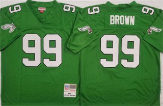 Men's Philadelphia Eagles #99 Jerome Brown Kelly Green Throwback Football Stitched Jersey