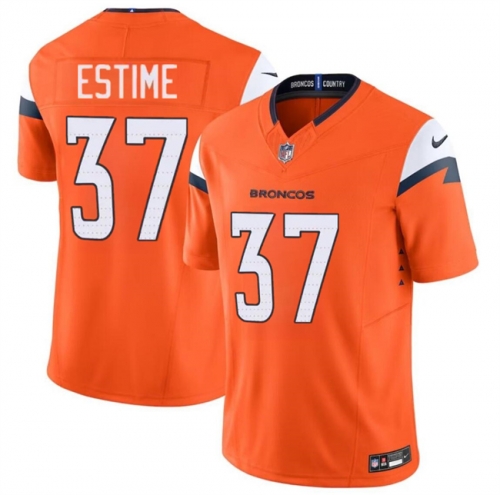 Men's Denver Broncos #37 Audric Estime Orange 2024 F.U.S.E. Vapor Limited Football Stitched Jersey