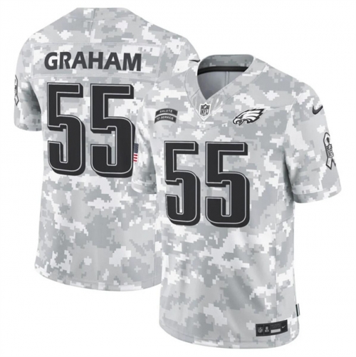 Men's Philadelphia Eagles #55 Brandon Graham 2024 F.U.S.E Arctic Camo Salute To Service Limited Stitched Football Jersey