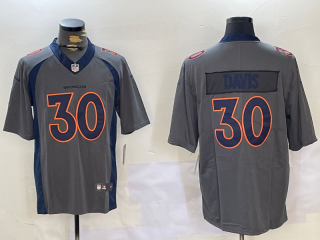 Men's Denver Broncos #30 Terrell Davis Grey 2019 Inverted Legend Stitched Nike Limited Jersey