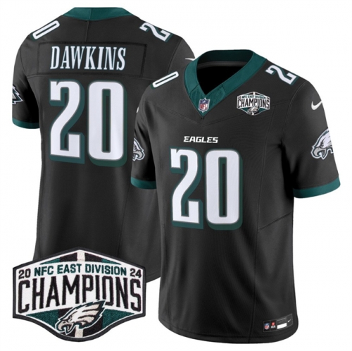 Men's Philadelphia Eagles #20 Brian Dawkins Black 2024 New NFC East Champions F.U.S.E. Vapor Untouchable Limited Stitched Football Jersey