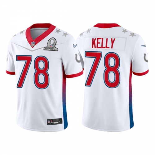 Men's Indianapolis Colts #78 Ryan Kelly 2022 White AFC Pro Bowl Stitched Jersey