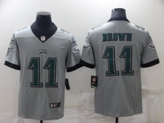 Men's Philadelphia Eagles #11 A. J. Brown Gray Vapor Untouchable Limited Stitched Jersey