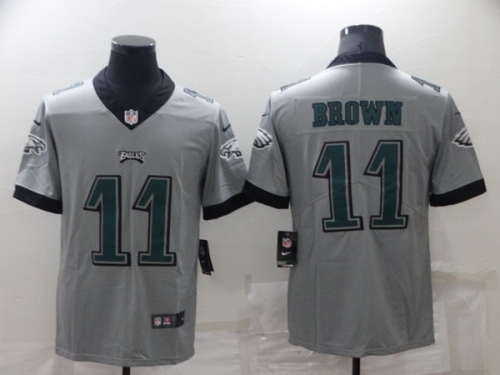 Men's Philadelphia Eagles #11 A. J. Brown Gray Vapor Untouchable Limited Stitched Jersey