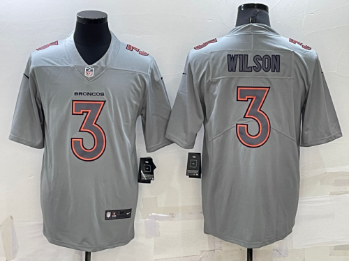 Men's Denver Broncos #3 Russell Wilson Grey Atmosphere Fashion 2022 Vapor Untouchable Stitched Limited Jersey