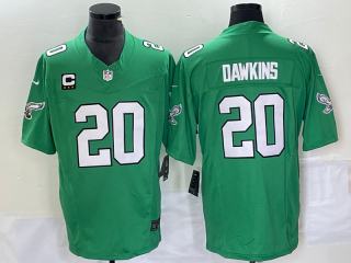 Men's Philadelphia Eagles #20 Brian Dawkins Green 2023 F.U.S.E. Vapor Untouchable With C Patch Stitched Football Jersey