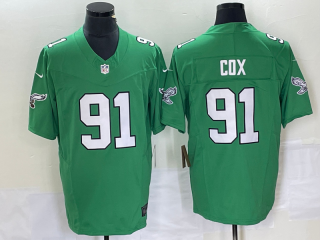 Men's Philadelphia Eagles #91 Fletcher Cox Green 2023 FUSE Vapor Limited Throwback Stitched Jersey