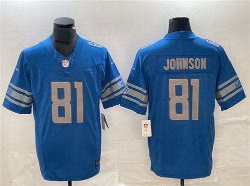 Men's Detroit Lions #81 Calvin Johnson Blue 2023 F.U.S.E. Vapor Untouchable Limited Stitched Jersey