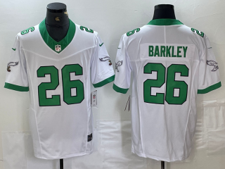 Men's Philadelphia Eagles #26 Saquon Barkley White 2023 F.U.S.E. Vapor Untouchable Throwback Football Stitched Jersey