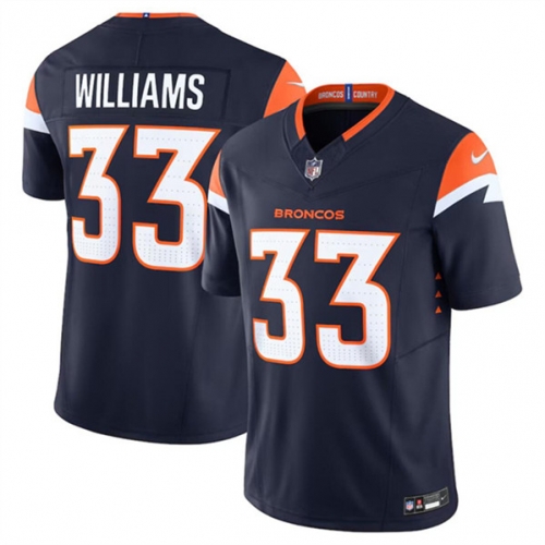 Men's Denver Broncos #33 Javonte Williams Navy 2024 F.U.S.E. Alternate Vapor Limited Football Stitched Jersey