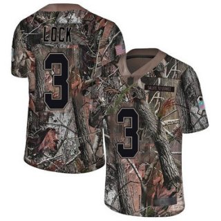 Broncos #3 Drew Lock Camo Men's Stitched Football Limited Rush Realtree Jersey