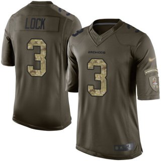 Broncos #3 Drew Lock Green Men's Stitched Football Limited 2015 Salute to Service Jersey