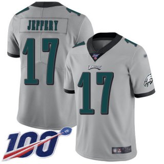 Nike Eagles #17 Alshon Jeffery Silver Men's Stitched NFL Limited Inverted Legend 100th Season Jersey