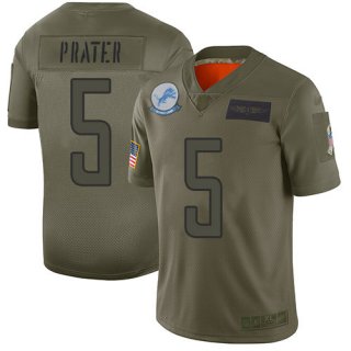 Nike Lions #5 Matt Prater Camo Men's Stitched NFL Limited 2019 Salute To Service Jersey