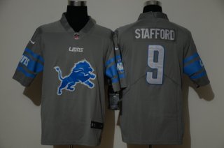 Men's Detroit Lions #9 Matthew Stafford Grey 2020 NEW Team Logo Vapor Untouchable Stitched NFL Nike Limited Jersey