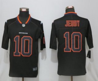 Men's Denver Broncos #10 Jerry Jeudy 2020 Black Lights Out Color Rush Stitched NFL Nike Limited Jersey