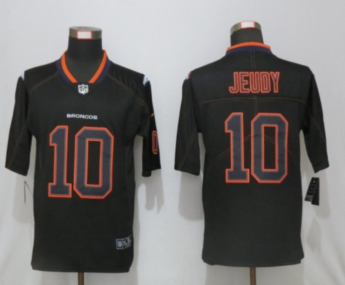 Men's Denver Broncos #10 Jerry Jeudy 2020 Black Lights Out Color Rush Stitched NFL Nike Limited Jersey