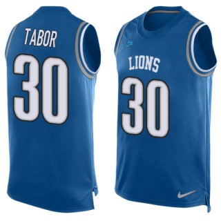 Nike Detroit Lions #30 Teez Tabor Blue Team Color Men's Stitched NFL Limited Tank Top Jersey