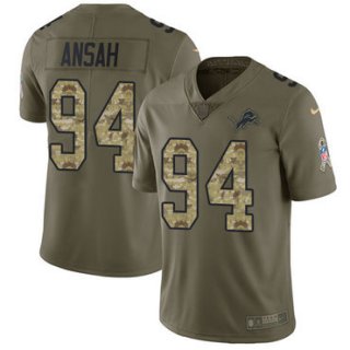 Nike Lions #94 Ziggy Ansah Olive Camo Men's Stitched NFL Limited 2017 Salute To Service Jersey