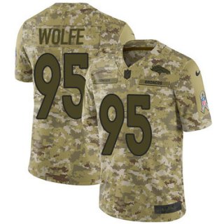 Nike Broncos #95 Derek Wolfe Camo Men's Stitched NFL Limited 2018 Salute To Service Jersey