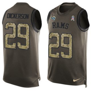 Men's Los Angeles Rams #29 Eric Dickerson Green Salute to Service Hot Pressing Player Name & Number Nike NFL Tank Top Jersey