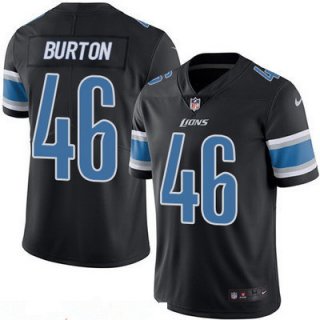 Men's Detroit Lions #46 Michael Burton Black 2016 Color Rush Stitched NFL Nike Limited Jersey