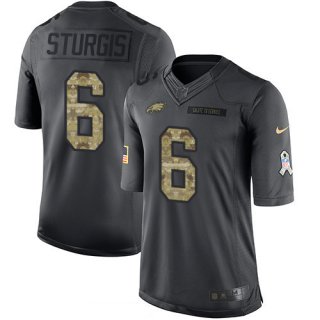 Men's Philadelphia Eagles #6 Caleb Sturgis Black Anthracite 2016 Salute To Service Stitched NFL Nike Limited Jersey