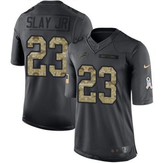 Nike Lions #23 Darius Slay JR Black Men's Stitched NFL Limited 2016 Salute To Service Jersey