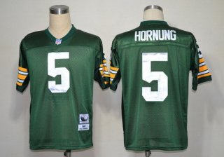 Green Bay Packers #5 Paul Hornung Green Short-Sleeved Throwback Jersey