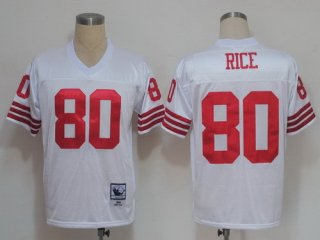 San Francisco 49ers #80 Jerry Rice White Throwback Jersey