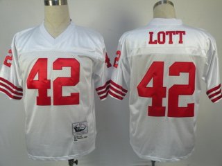 San Francisco 49ers #42 Ronnie Lott White Throwback Jersey