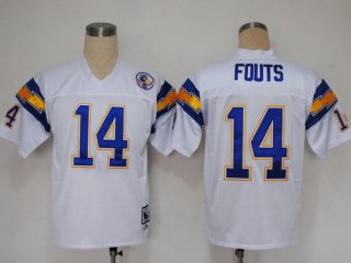 San Diego Chargers #14 Dan Fouts White Throwback Jersey