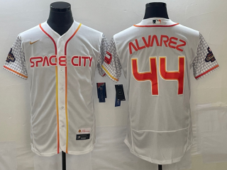 Men's Houston Astros #44 Yordan Alvarez Number White 2023 City Connect Flex Base Stitched Jersey2