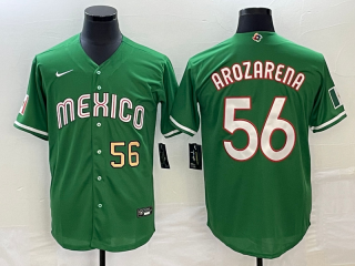 Men's Mexico Baseball #56 Randy Arozarena Number 2023 Green World Classic Stitched Jersey1