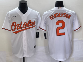 Men's Baltimore Orioles #2 Gunnar Henderson White Cool Base Stitched Jersey