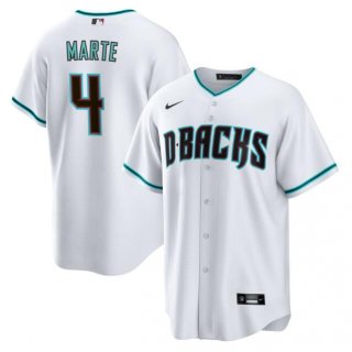 Men's Arizona Diamondbacks #4 Ketel Marte White Cool Base Stitched Baseball Jersey