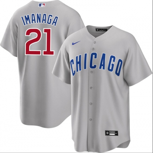 Men's Chicago Cubs #21 Shōta Imanaga Gray Cool Base Stitched Baseball Jersey