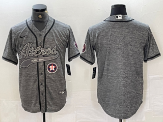 Men's Houston Astros Blank Grey Gridiron Cool Base Stitched Baseball Jersey