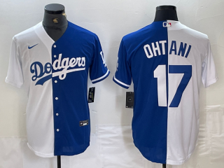 Men's Los Angeles Dodgers #17 Shohei Ohtani White Blue Two Tone Stitched Baseball Jerseys