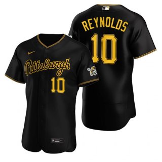 Mens Pittsburgh Pirates #10 Bryan Reynolds Nike Black Alternate 2nd Pittsburgh FlexBase Jersey