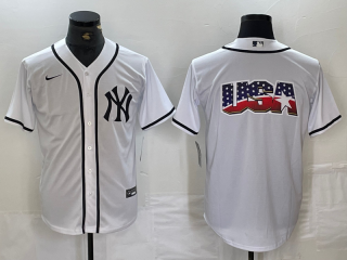 Mens New York Yankees Blank White Cool Base Stitched Jersey