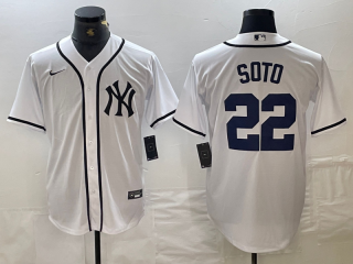 Men's New York Yankees #22 Juan Soto White Fashion Cool Base Jersey