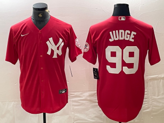 Men's New York Yankees #99 Aaron Judge Red Fashion Cool Base Jersey