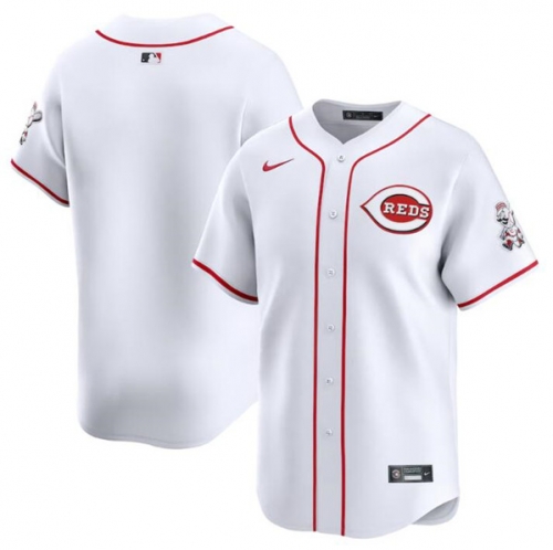 Men's Cincinnati Reds Blank White Home Limited Baseball Stitched Jersey