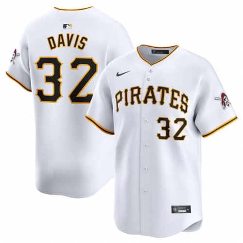 Men's Pittsburgh Pirates #32 Henry Davis White Home Limited Baseball Stitched Jersey