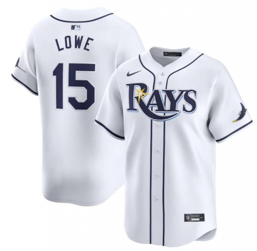 Men's Tampa Bay Rays #15 Josh Lowe White Home Limited Stitched Baseball Jersey