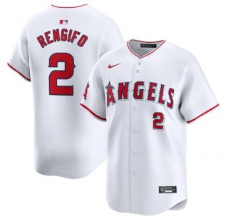 Men's Los Angeles Angels #2 Luis Rengifo White Home Limited Baseball Stitched Jersey