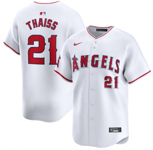 Men's Los Angeles Angels #21 Matt Thaisse White Home Limited Baseball Stitched Jersey