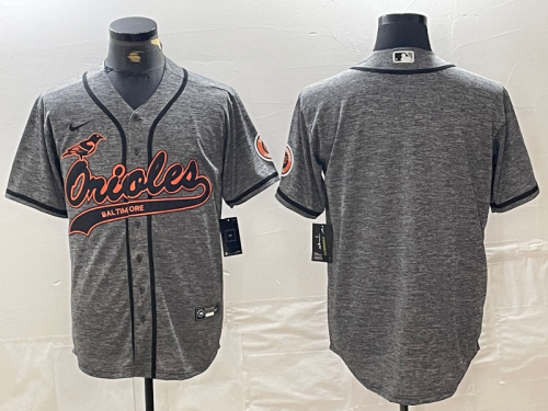 Men's Baltimore Orioles Blank Grey Gridiron Cool Base Stitched Baseball Jersey