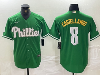 Men's Philadelphia Phillies #8 Nick Castellanos Green 2024 City Connect Stitched Jersey